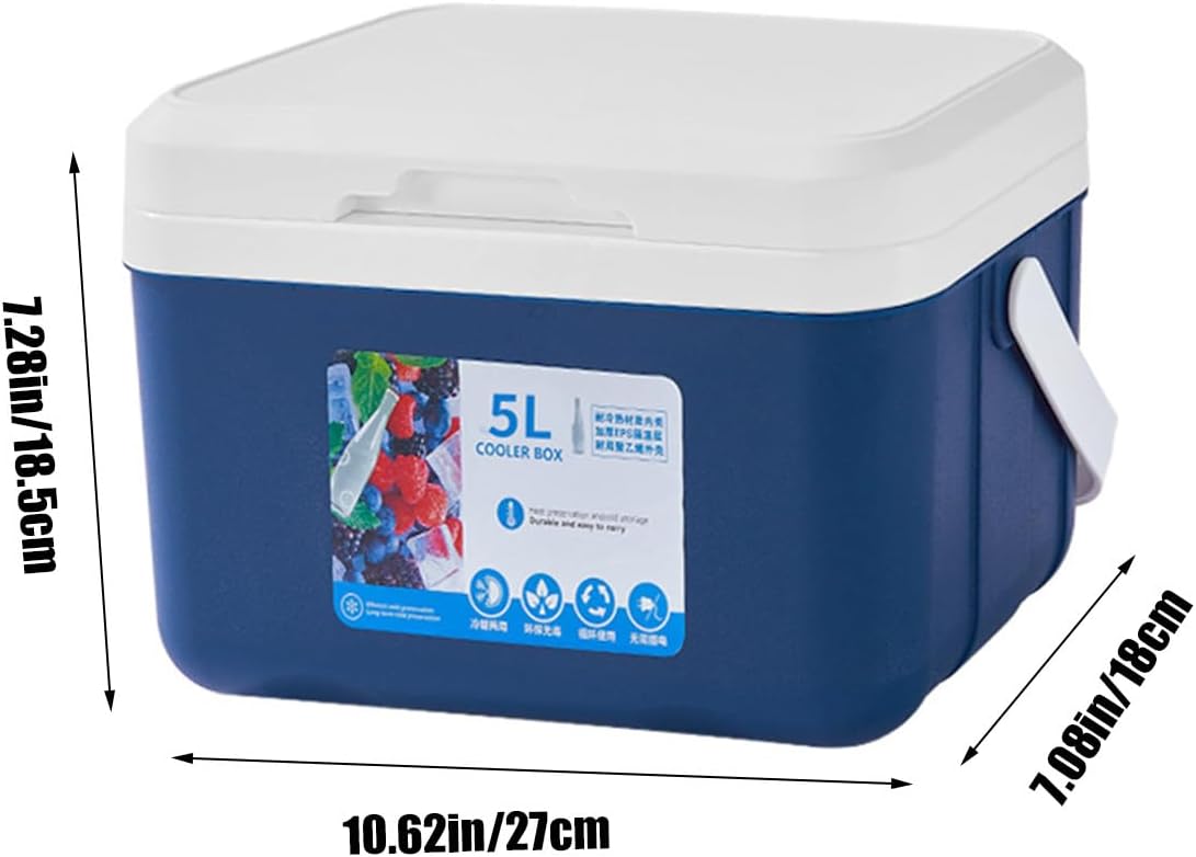 Portable Camping Cooler with Handle 5l Ice Cooler Small Hard Travel Coolers | Leak-Proof Outdoor Ice Chest Keeps Ice