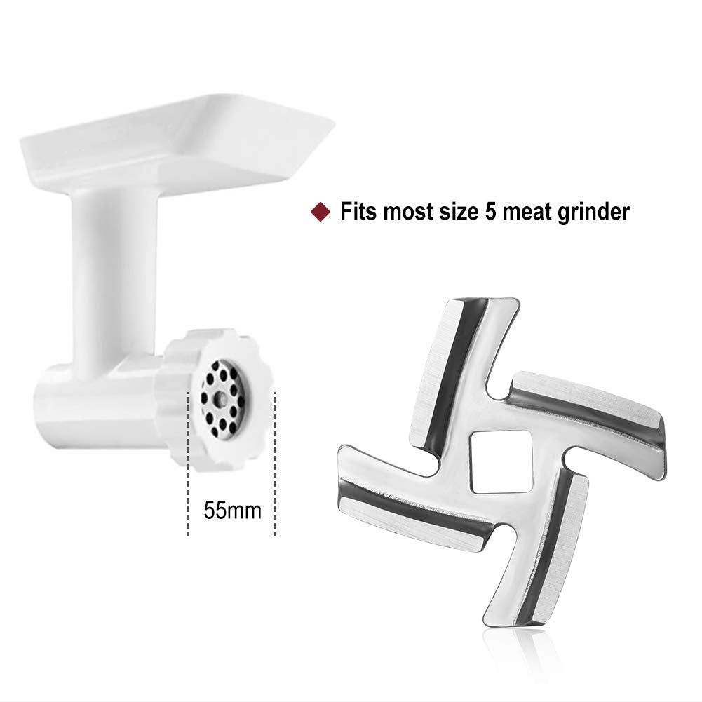 5# Food Meat Grinder Blade Stainless Steel Knife Cutter Compatible with Size 5 Meat Grinder Grinde, Fits Kitchen (2 Pack)