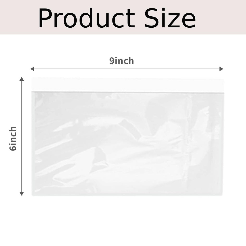6" x 9" Shipping Label Sleeves, Self-Adhesive Packing Slip Pouches(50)