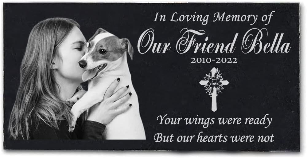 Personalized Human Memorial Stones, Black Granite Memorial Garden Stone, Gifts for Someone Who Lost a Loved One, or