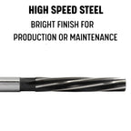 Drill America 1" High Speed Steel Spiral Flute Hand Reamer, DWR Series