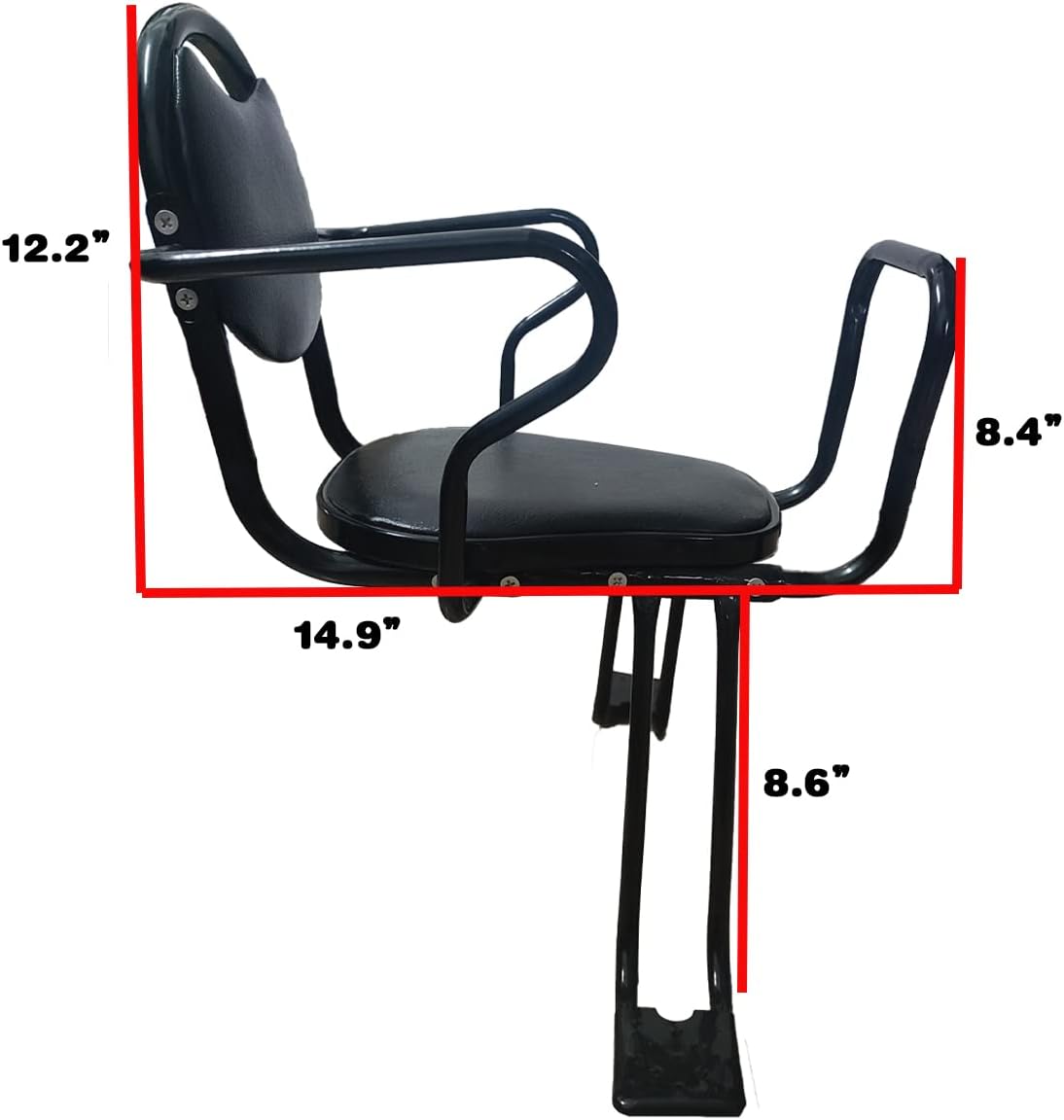 Rear Kid's Bike seat,Rear Child Bike seat,Rear Mount Bike seat with Armrests,Pedals and Harness for Most Adult Bike