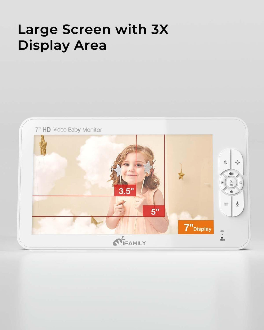 7" Large Split Video Baby Monitor with 2 1080P HD Cameras and Audio | Up to 120hr Battery Life,Hack Proof,Video Baby