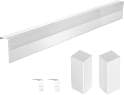 4 FT Baseboard Heater Covers with Left and Right Endcaps | Galvanized Steel Easy Slip-On Baseboard Cover for