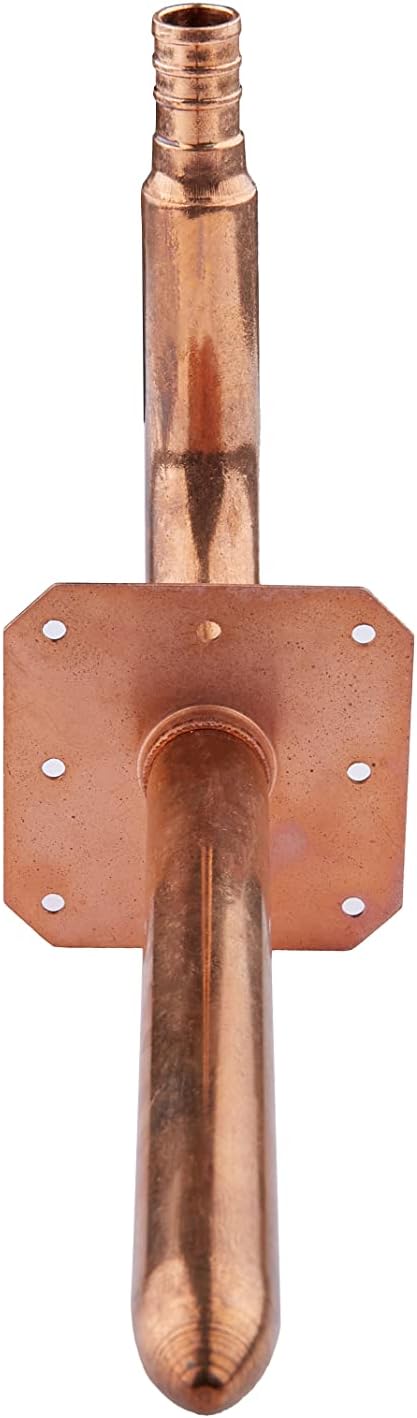 1 Piece EFIELD 1/2" Pex Copper Stub Out Elbow with Wall Flange,8"Length