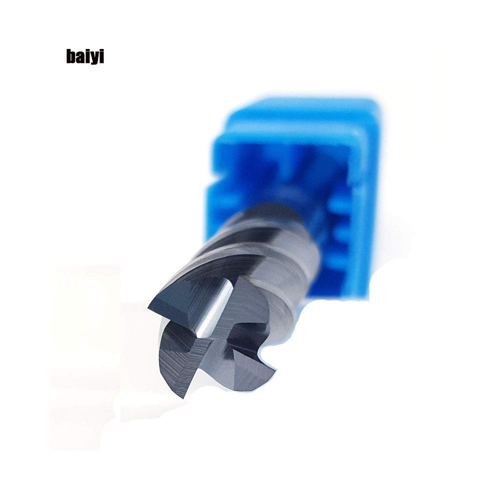 3/8" Carbide Square End Mill, HRC 45 Deg Single End 4 Flute AlTiN Coating Mill Bits