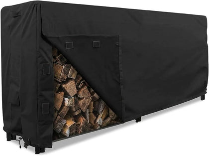 Firewood Rack Cover 8 foot - Heavy Duty - Black