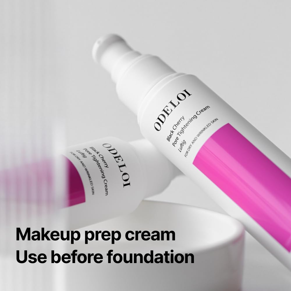 Black Cherry Pore Tightening Cream, Pore Minimizing Primer Effect, Blurring Face Moisturizer for Smooth Makeup