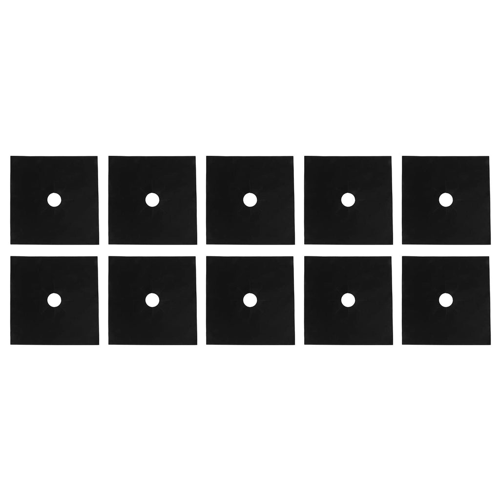 PTFE Gas Stove Pad Practical Tool for Kitchen 10pcs Black Stove Cover