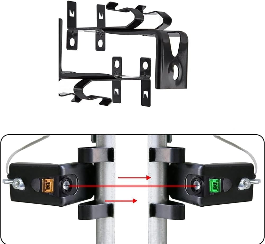 Garage Door 041-0136/41A5034 Safety Sensor Replacement Kit, Garage Door Repair Replacement Garage Sensor Brackets, Black