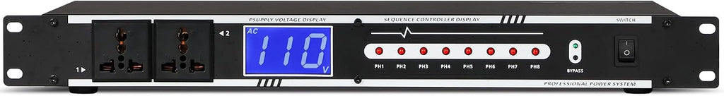 10 Outlet Power Conditioner 10 Amp 2000w Audio Digital Power Sequencer Rack Mount With Precise Real-Time Voltage