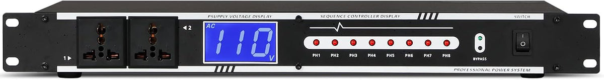 10 Outlet Power Conditioner 10 Amp 2000w Audio Digital Power Sequencer Rack Mount With Precise Real-Time Voltage
