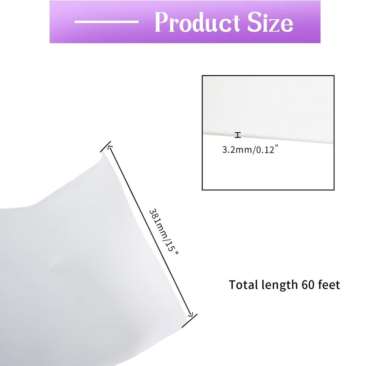 Closed Cell Neoprene Foam Rubber Sheet with Adhesive - 60 x 15 x 1/8 Inch Multi-Function Insulation, Soundproofing