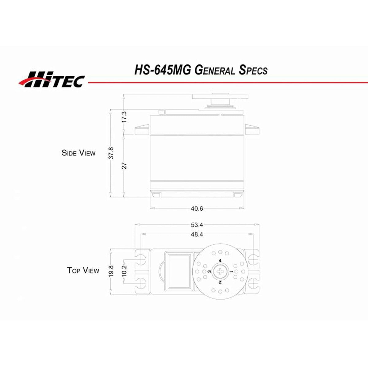 Hitec 32645S HS-645MG High Torque 2BB Metal Gear Servo
