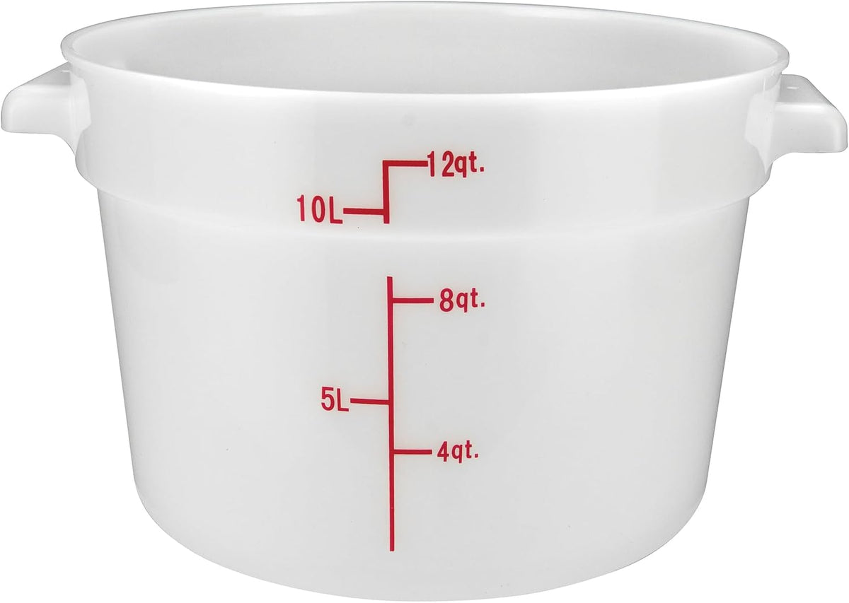 12 qt White Round Food Storage Plastic Container (Set of 12)