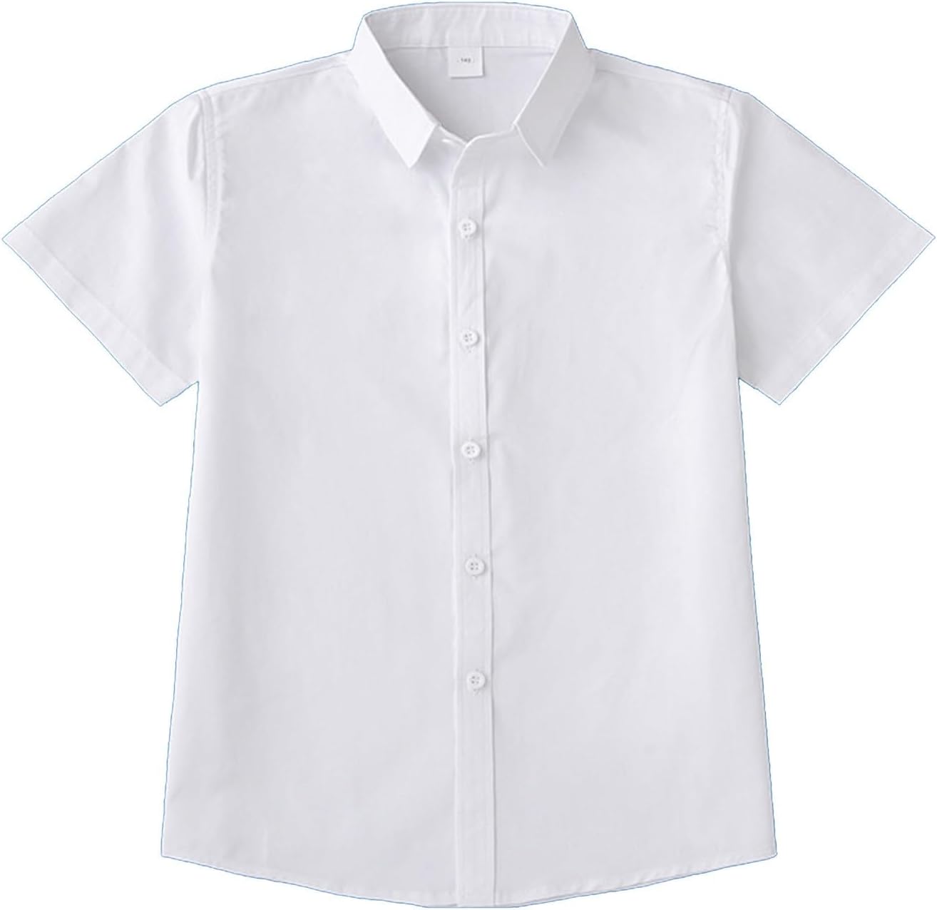 Boys Short Sleeve Dress Shirts Formal Uniform Oxford Button Down Shirt Girls School Blouses Cotton Casual Tops Summer