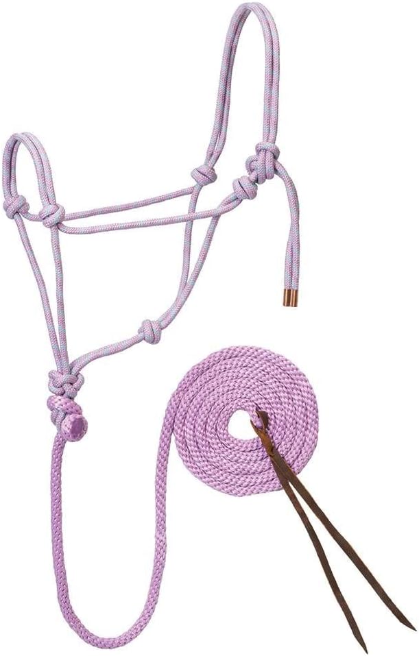 Weaver Leather Diamond Braid Rope Halter and Lead, Lavender/Mint/Gray