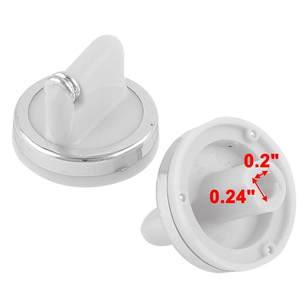uxcell 2 Pcs Replacement 1.3" Dia Water Heater Oven Knobs White Silver Tone