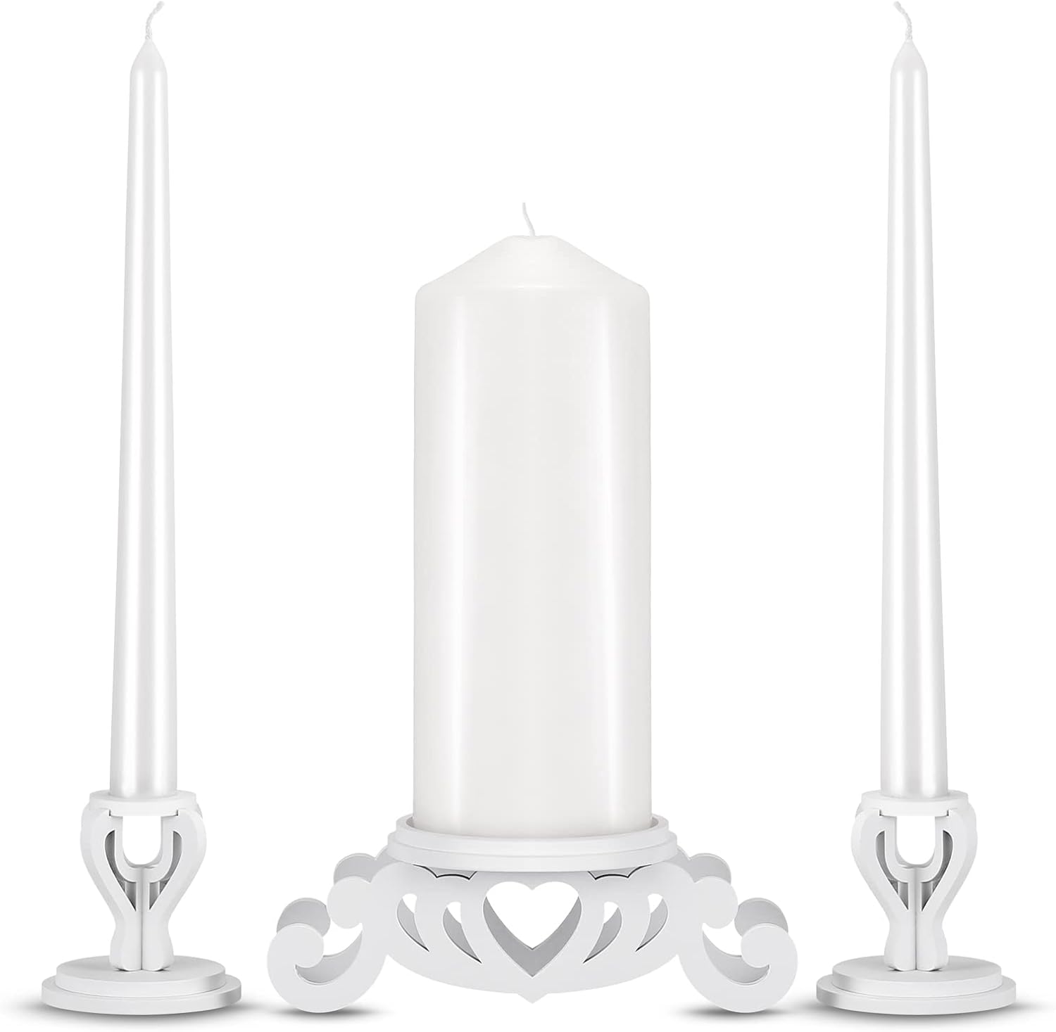 Wooden Unity Candle Holder Set, Wedding Ceremony Centerpiece Decor