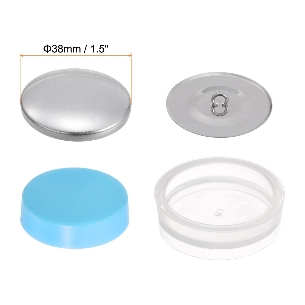 10 Sets Self Cover Button Kit 60L 1.5" 38mm with Wire Backs