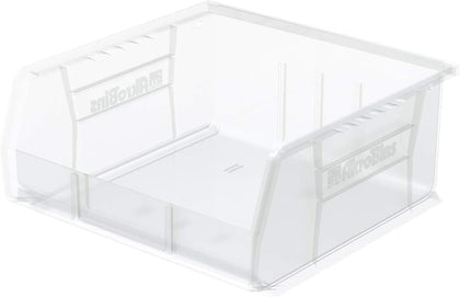30235 AkroBins Plastic Storage Bins, 11"x11"x5", Clear, 6-Pack | Space-Saving Stackable Bins for Garage, Pantry