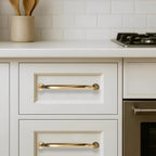 1 Pack 18 inch Hole Center Appliance Handle Pull Brushed Brass - Heavy Duty Solid Vintage Aged Drawer Hardware