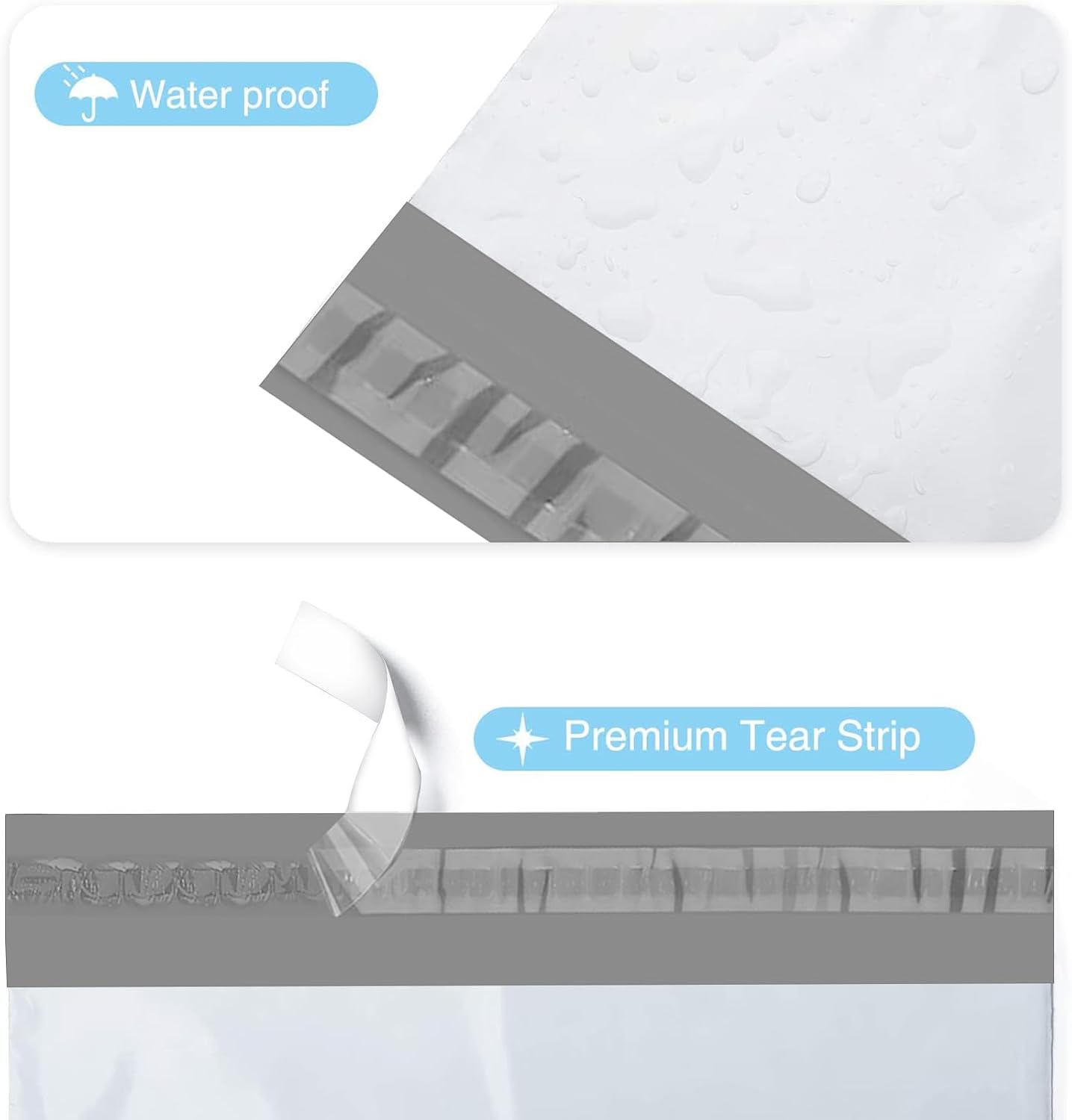 12x15.5" Poly Mailers 100Pcs,Sturdy Shipping Bags for Clothing,White | Waterproof Self Seal Mailing Envelopes,Strong