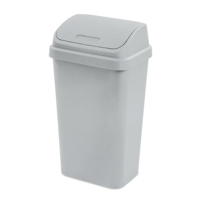 Kitchen Trash Can 13 Gallon Plastic Garbage Bin with Swing Top Lid