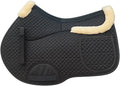 Universal English Saddle Pad with Adjustable Shims, Faux Shearling Trim, Plush Faux Wool, 3D Cooling & Non-Slip Tech.