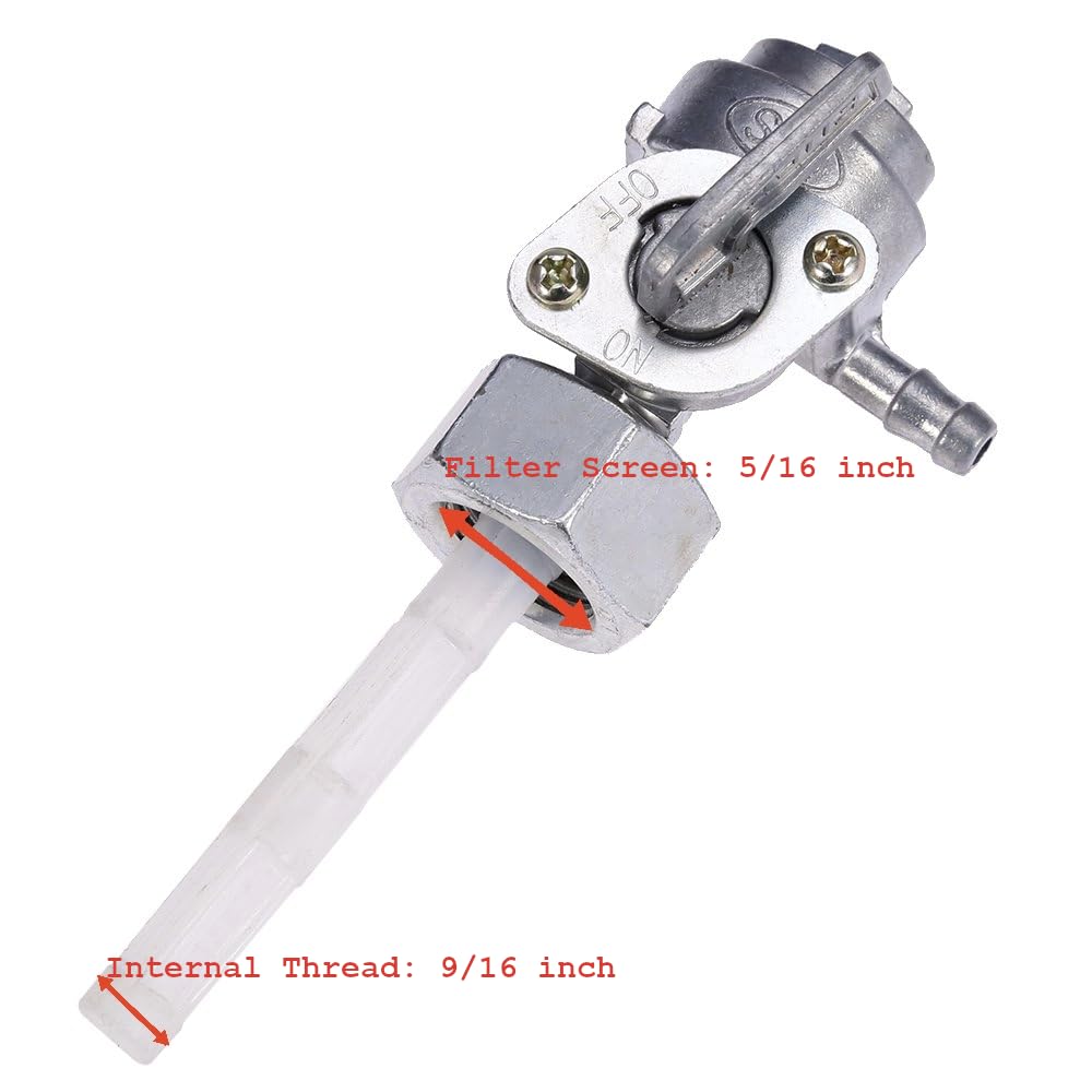 Hoypeyfiy 16mm x 1.5mm Generator Fuel Shut Off Valve, Gas Tank Petcock Fuel Switch Replacement Compatible with Predator, Generac, Champion, DuroMax, Powermate Portable Gasoline Generators