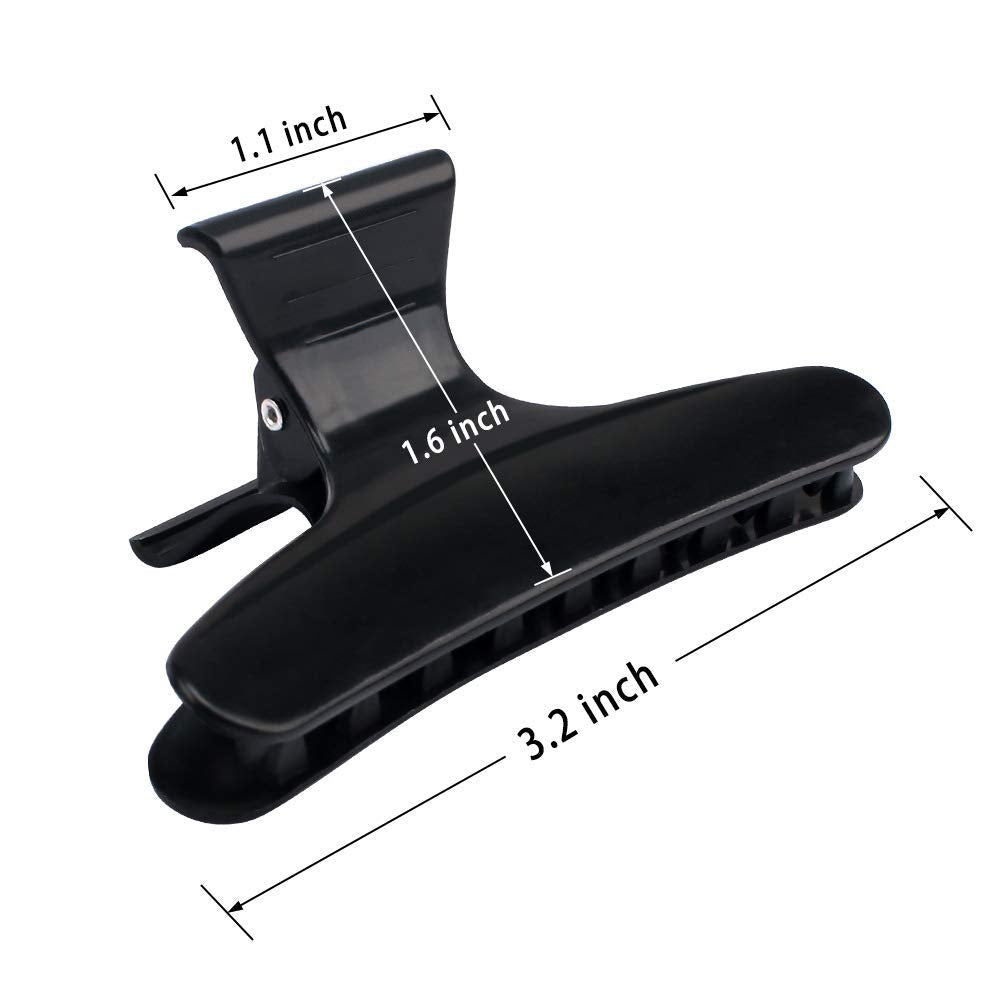 24 Pcs Black Butterfly Hair Clips for Styling Sectioning Pro Hair Claws Clamps Clips for Cutting, Sectioning