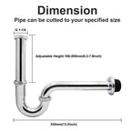 Chrome Brass P-Trap 1-1/4 Inch Adjustable Drain Kit