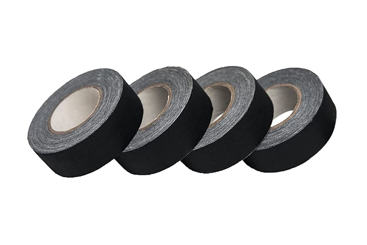 Mini Gaffers Tape 4 Pack, 1 Inch x 11 Yards Black Fabric Tape