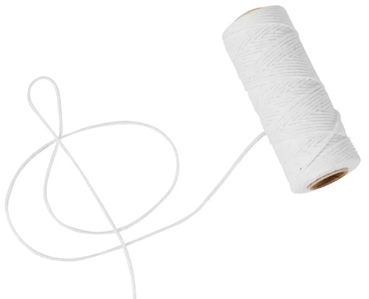Cotton Kitchen Twine, 2mm, White, 650 Feet