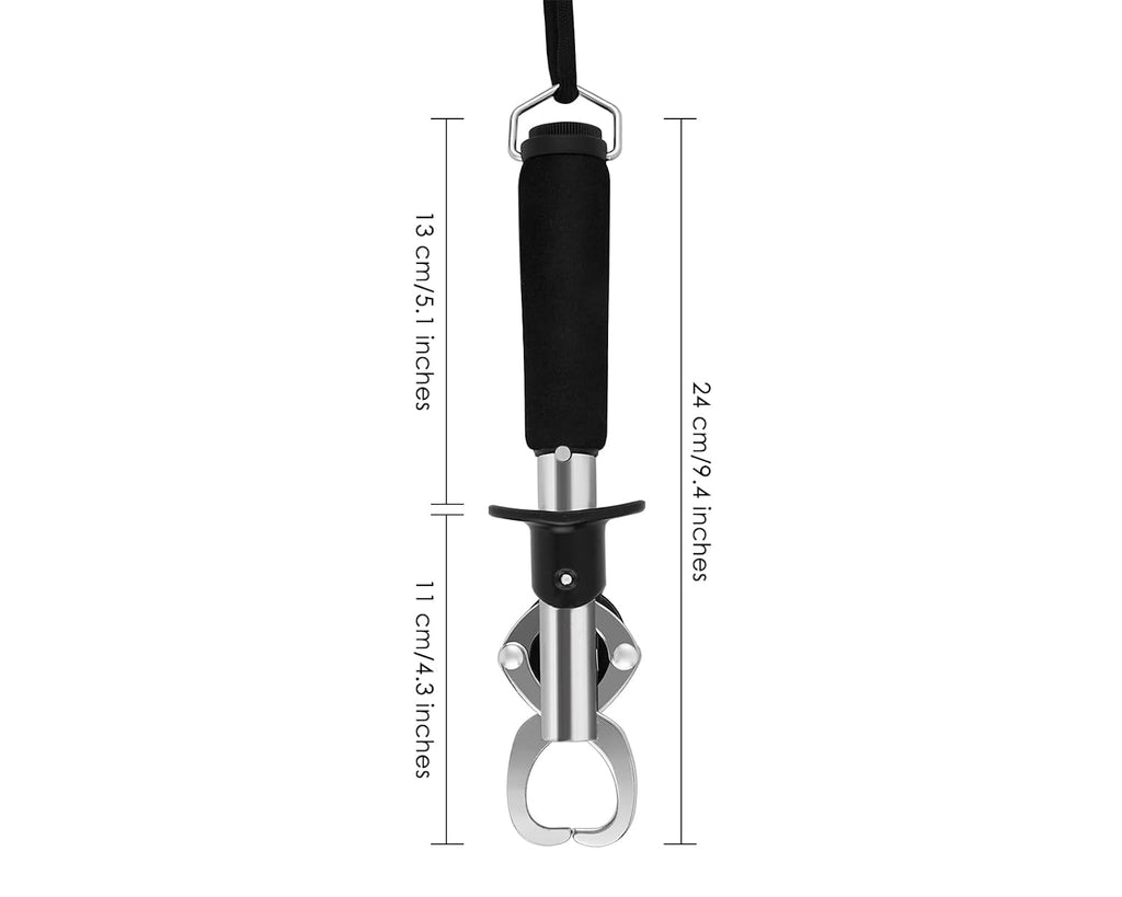 Fish Gripper with Retractable Fish Measuring Tape Fish Lip Gripper with Scale for Fishing