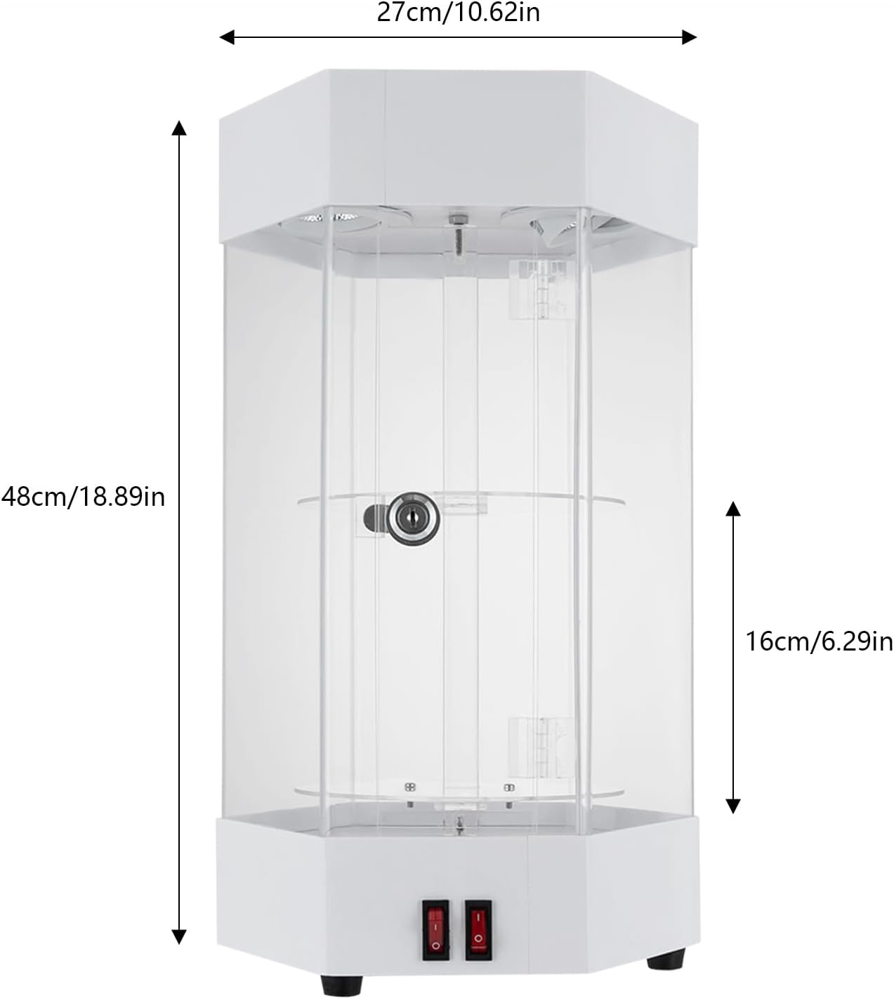 Electric Rotating Display Case Lockable Acrylic Jewelry Display Case Modern Collection Storage Display Cabinet
