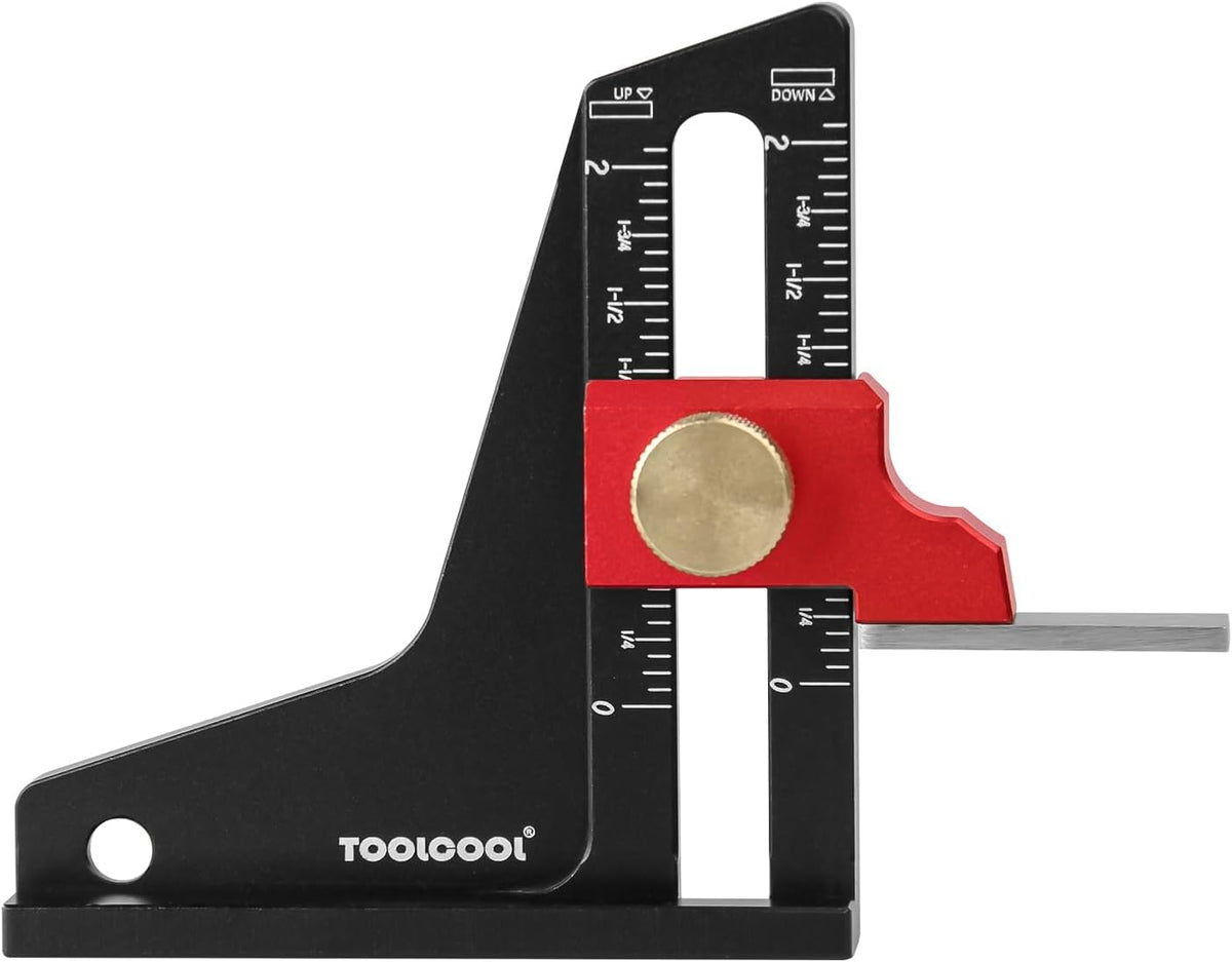 TOOLCOOL Height Gauge Depth Gauge Woodworking Tool Setting Gauge Setup Blocks for Table Saw Router Table Drill Press Bandsaw - Imperial
