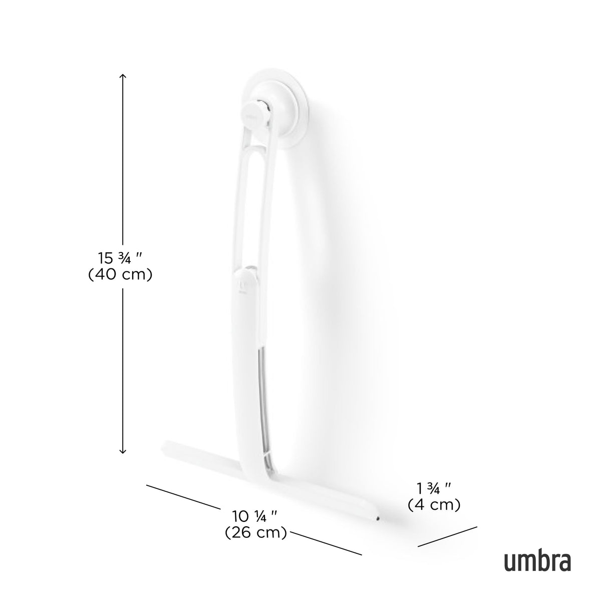 Flex Adhesive Shower Squeegee, Extendable Handle, 16-Inch, White