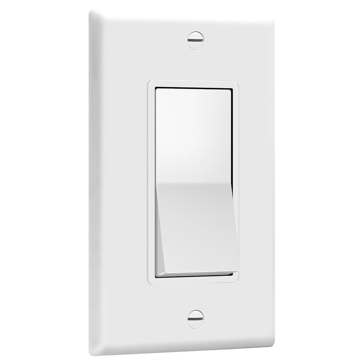 ENERLITES White Single Pole Decorator Paddle Light Switch, 15A, 10 Pack