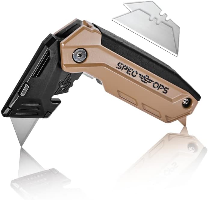 Tools Utility Knife for Cutting Drywall, Roofing & Jobsite Materials, Includes 3 Blades in Handle Storage, Fixed