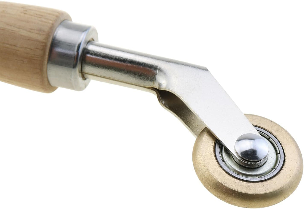 Brass Seam Roller, Roof and Vinyl Floor Detail Roller with Wood Handle