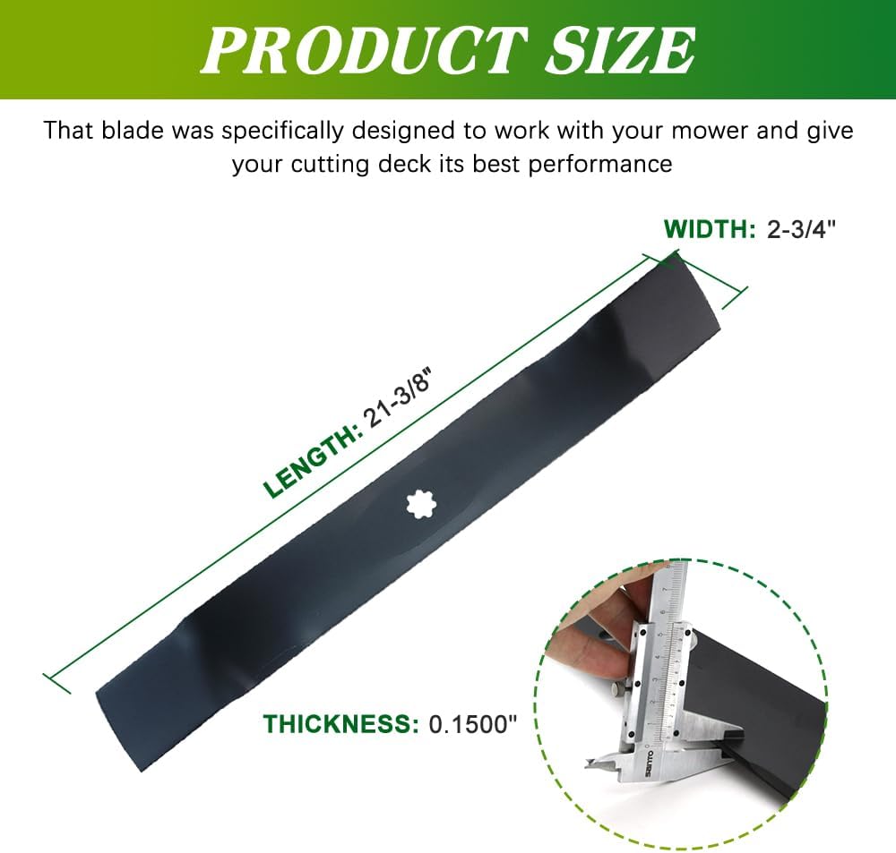 2PCS 3-N-1 Blades Fit for 42 inch Lawn Mower Blades Compatible with John Deere 102 125 135 D100 D105 D120 D130 LA100 LA105 LA110 Tractor Replace OE GX22151 GY20850 50-3231 AM137333 AM137328