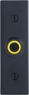 Rectangular Lighted Wired Metal Doorbell Button in Black BT6BL