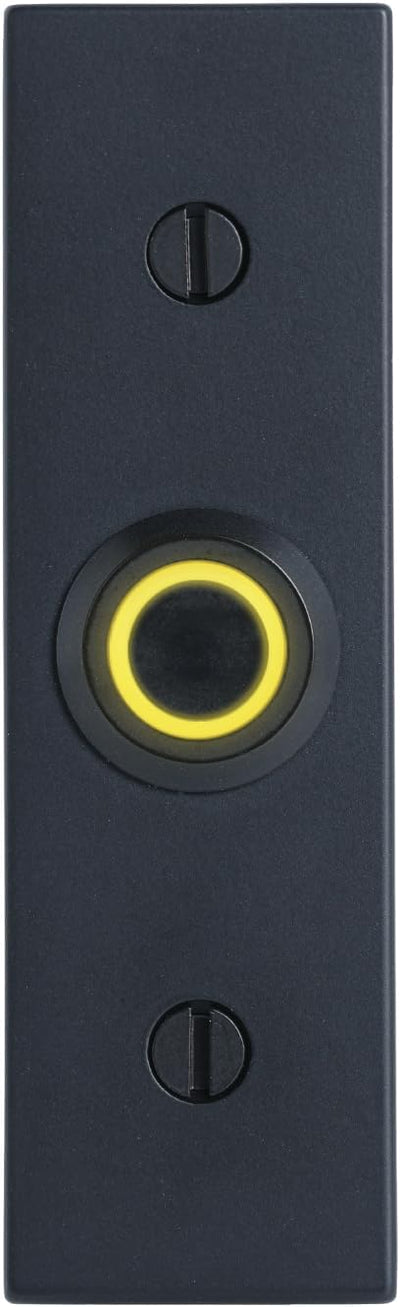 Rectangular Lighted Wired Metal Doorbell Button in Black BT6BL