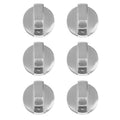 6Pcs Gas Stove Knobs Cooker Brushed Metal Replacement Control Dials