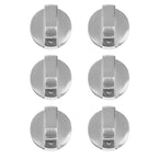 6Pcs Gas Stove Knobs Cooker Brushed Metal Replacement Control Dials