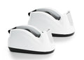 Heavy Base Nonskid Desk Tape Dispenser One-Hand Dispensing, White, 2 Pack