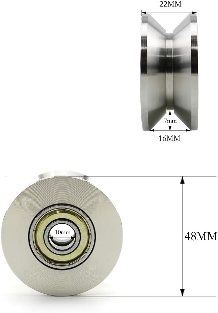 Heyous V Groove Stainless Steel Silent Pulley - 600LB, Silver Tone