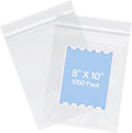 8 X 10 Inch (1000 Pcs) Clear Plastic Reclosable Zipper Poly Bags