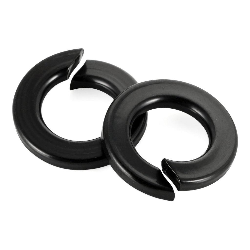 M8 Black Split Spring Lock Washers, 304 Stainless Steel, 50 PCS